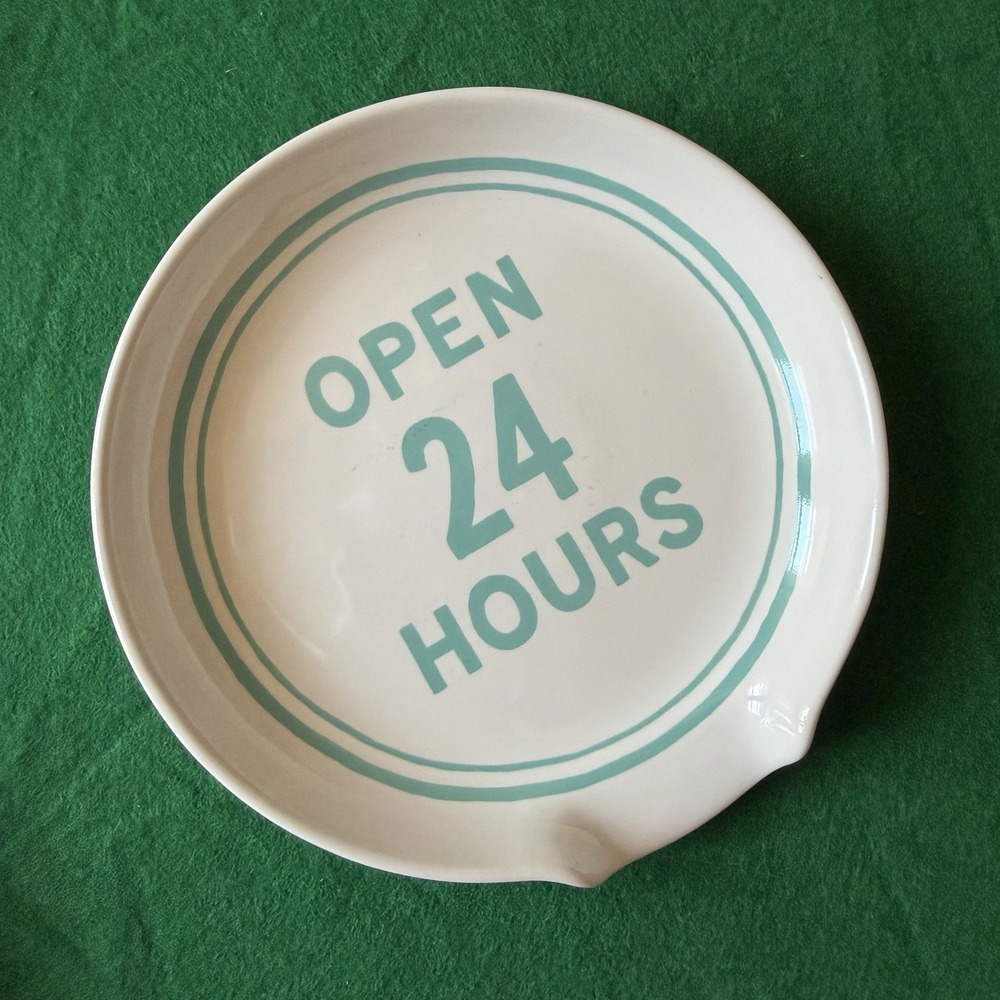 Kate Spade New York Lenox Open 24 Hours Ceramic Spoon Rest Aqua Teal White 5"